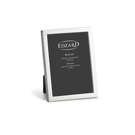 EDZARD Bergamo Picture Frame for Photos 9 x 13 cm Elegant Silver-Plated Tarnish Resistant with Velvet Backing