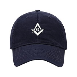 L8502-LXYB Baseball Cap Men Masonic Embroidered Washed Cotton Dad Hat Unisex Baseball Caps (Navy,7 5/8)