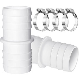 BONHHC Hose Adapter Double Hose Nozzle, 2 Piece Hose Connector Set with 4 Hose Clamps, Pool Hose Adapter, Hose Adapter, Double Hose Nozzle for Garden and Pool (38 mm to 38 mm)