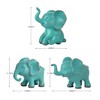 Bltnever Small Elephant Statues, Green Set of 3 Cute Home