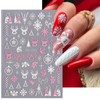 6 Sheets 3D Pink White Snowflake Christmas Glitter Nail Art