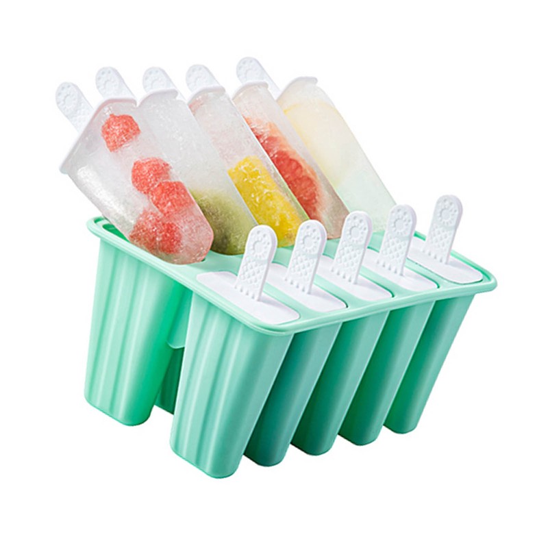 Ice Cream Mould 10 Grids Food Grade Silicone Non Stick