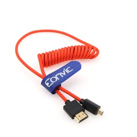Eonvic 2.1 HDMI Coiled Cable 8K HDMI to Micro HDMI Cable High Speed HDMI Male Coiled Cable for Canon M5/m6 Sony A7 A7R A7S A6500 6300 6000 5100 Panasonic GH4