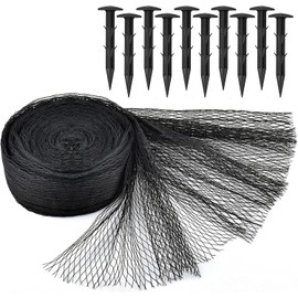 Koi Pond Netting Kit 4.5m x 6m Black Heavy Duty Woven Fine Mesh Net Cover for Leaves - Protects Koi Fish from Blue Heron Birds Cats Predators UV Protection - Reusable & Stakes Included