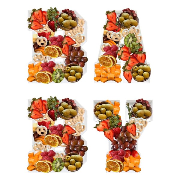 ANNJINT Plastic Fillable BABY Letter Board, BABY Shower PLA Charcuterie