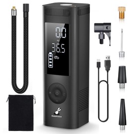 Tire Inflator Portable Air Compressor - 150PSI 4x Faster Portable Tire Inflator for Car - Air Pump For Car Tires with Digital Pressure - Auto Shut-off Smart Air Pump Suitable SUV, Bike Moto and More