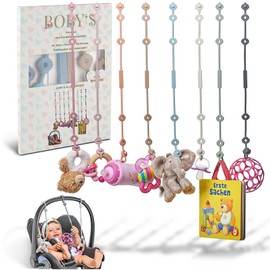 BOBY´S Cup Catcher Baby Pack of 2/BPA-Free Pram Toy Chain/Stretchy Baby Cup Holder Strap/Dummy Chain for Baby Gadgets such as Drinking Cups or Teething Ring as Pram Accessories