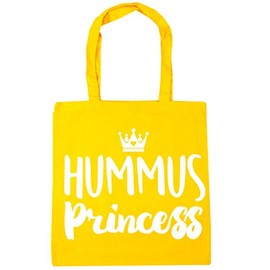 Hippowarehouse Hummus princess Tote Shopping Gym Beach Bag 42cm x38cm, 10 litres