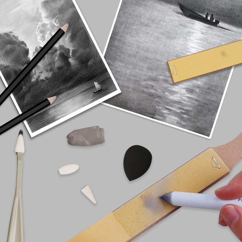HIFORNY 38 PCS Sketch Drawing Tools - Blending Stumps and