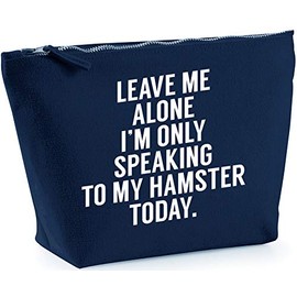 Hippowarehouse Leave me alone I'm only speaking talking to my hamster today printed make up cosmetic wash bag 18x19x9cm
