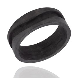 Wapiti Designs - Anillo en blanco para hacer joyas incrustadas (fibra de carbono de 8 mm, ranura curvada, 7.5)