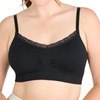 Lace V-Neck Bra for Women,Black,One Size
