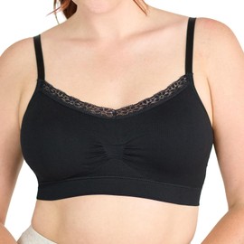 Lace V-Neck Bra for Women,Black,One Size