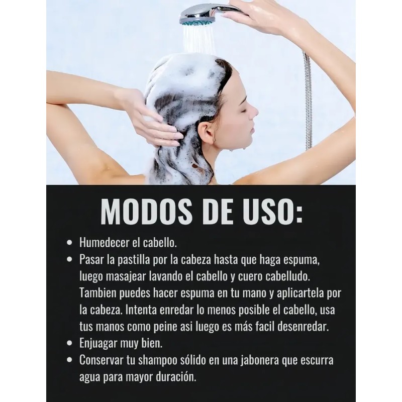 Shampoo Sólido Ácido Hialurónico Romero Bergamota Crecimient