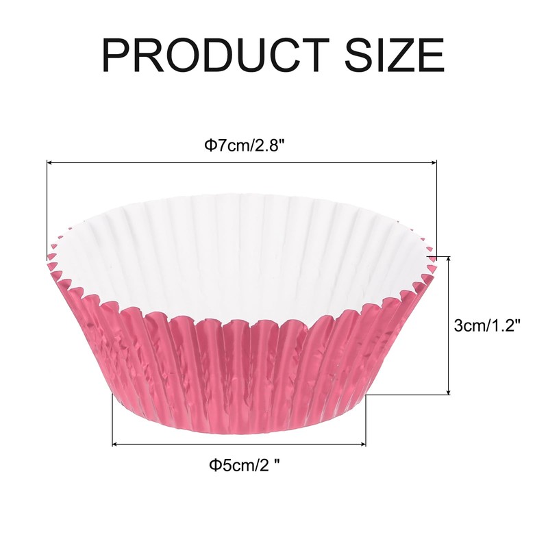 sourcing map 300 Pcs Foil Cupcake Liners, Muffins Metallic Baking