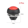 sourcing map 2Pcs,12mm Red Momentary Push Button Switch Round Flat
