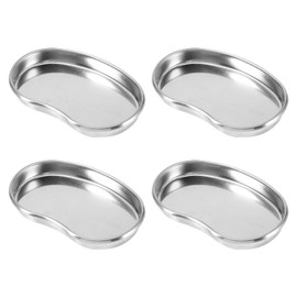 Stainless Steel Kidney Bowl, Set of 4, Curved Trays, Laboratory Tray, Instrument Tray, Medical Tray, Metal Kidney Tray, Lab Trays for Dentist Instruments, Tattoo Tool