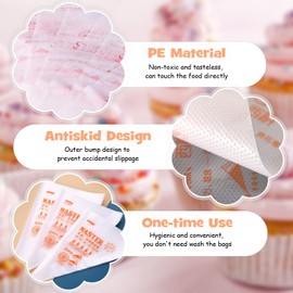 SelfTek 100Pcs Disposable Icing Piping Pastry Bags, Frosting Bag Cake Cupcake Cookies Decorating Bags for Icing and Frosting