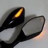 VIPIH Black Rear View Side Mirrors With LED Turn Signals