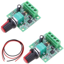 Youmile 2Pcs Motor Speed Controller 2A 30W DC 1.8v 3v 5v 6v 7.2v 12v Low Voltage PWM 1803BK Adjustable Drive Module with Power Wire