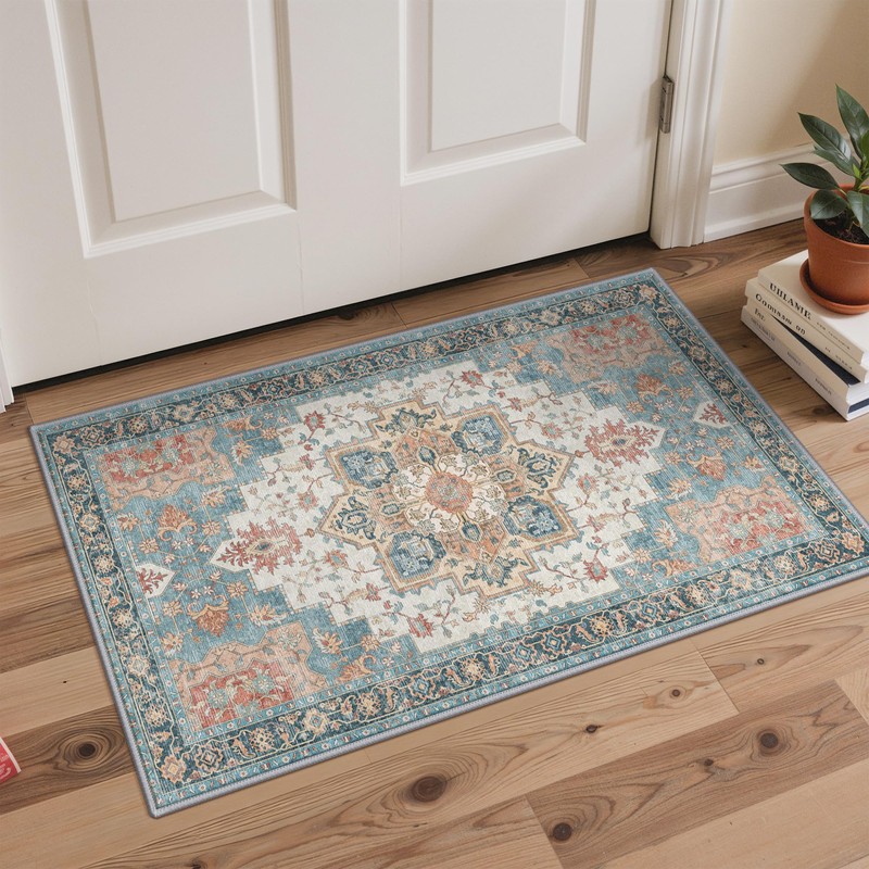GENIMO Kitchen Rugs Set of 2, Washable Non Slip Cushioned