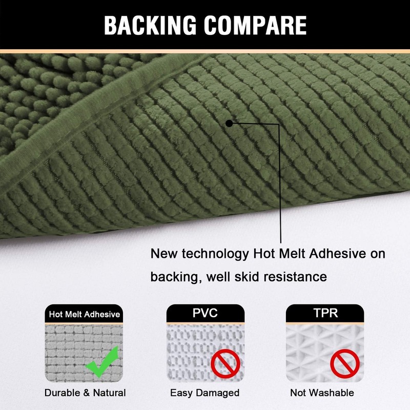 Smarcute Chenille Bath Mat for Bathroom Luxury Thick Bathroom Mat
