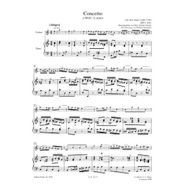 Bach: Concerto No. 1 in A minor BWV 1041 (Violin and Piano) (EP4996): Edition for Violin and Piano (Edition Peters)