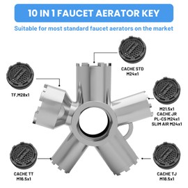 Upgraded Metal 10-in-1 Faucet Aerator Tool - Heavy-Duty Removal Key for M16.5-M28 Sizes, Hidden Thread/Housing Aerators, Home Plumbing Repair Must-Have