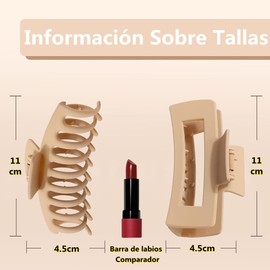 Pinzas para Cabello, 8 Piezas Pinzas para el Cabello para Mujer, Multi-Color Pasador Mate Grande para Mujer, Antideslizante Hair Clip, Claw Clips para Bañarse,Lavarse la Cara,Viajar,Fiestas(Pack 2)