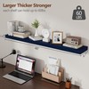 Dark Blue Floating Shelves 48 Inch, Solid Wooden Wall Shelves