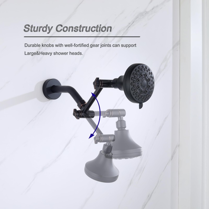 Senhozi Oil Rubbed Bronze Shower Head Extension Arm 4 Inch,