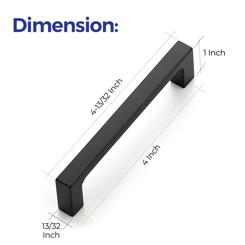 Ravinte 15 Pack 4 inch Hole Centers Matte Black Cabinet