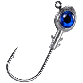 Dr.Fish 10 Pack Fishing Eyes Jigs 3D Eyes Trout Heads Bass Hook Lure Live Bait Plastic Saltwater Jig Heads Freshwater 3/16oz Blue