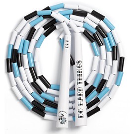 EliteSRS Do Hard Things Beaded Jump Rope for Fitness - Unbreakable 6.5" Edge Handles - Tangle-Free & Adjustable - Full Body Workout - Shatterproof Plastic Beads - Indoor/outdoor Beaded Jump Rope