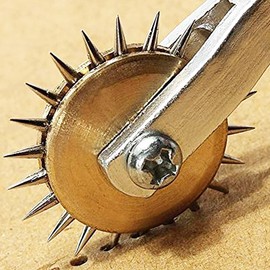 RJWKAZ Perfect 4mm Pattern Wheel Needle Point Tracing Wheel Sewing Wheel Leather Paper Cloth (Yellow)