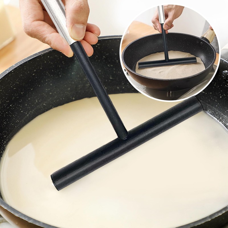 Set of 2 Stainless Steel Pancake Tools Dough Spreader Crepe