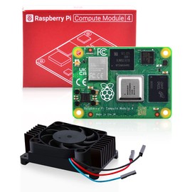 Raspberry Pi Compute Module 4 with CM4 heatsink PWM Fan, CM4 8GB RAM 32GB eMMC Single Board 64-Bit Quad-Core Processor Bluetooth 5.0 Dual-Band WiFi (CM4108032)