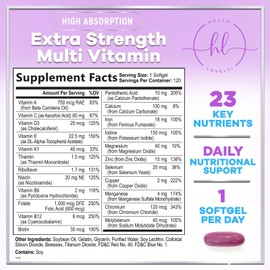 Multivitamin for Women - Vitamin A, C, D, E, and 8 B Vitamins for Energy & Immune Support, with Biotin, Iron & Zinc for Bone & Skin Health, Daily Womens Multivitamin & Minerals - 120 Softgels