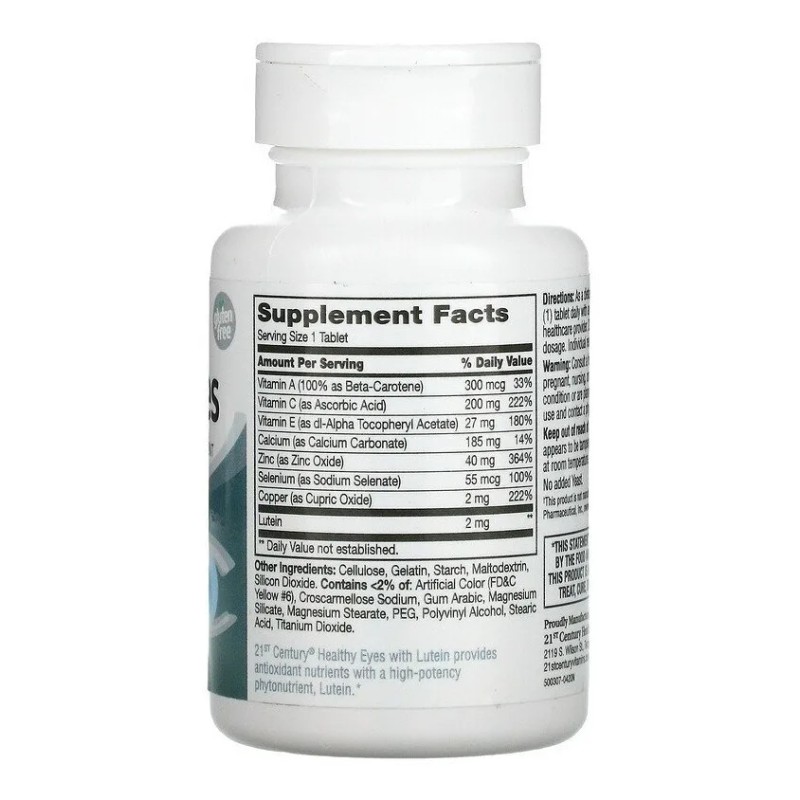 Luteina Vitaminas Calcio Zinc Vista Ojos Tab Sabor