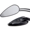 MotorToGo CNC Black 3D Skull Tear Drop Motorcycle Mirrors for