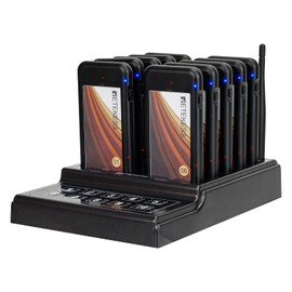 Retekess TD174 Restaurant Pager System,Restaurant Waiting Buzzers,Set with Vibration,Flashing and Buzzer,Close Reminder,10 Guest Pagers for Food Truck,Church Nursery