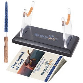 HalleluYAH Ram Shofar Stand - with Shofar Cleaning Brush, Shofar Blowing Guide | Fits Horn Kosher Yemenite Shofars - Ram Full-Polished, Half-Polished