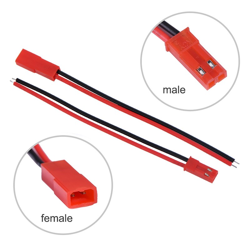 eBoot 20 Pairs 22 AWG Plug Connector 2 Pin Male