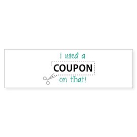 CafePress Used Coupon Bumper Sticker Sticker (Bumper 50 pk)