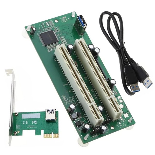 Unbranded PCB PCI-E to 2xPCI Adapter Cable PCIE x1 to