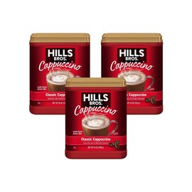 Hills Bros Instant Decadent Classic Cappuccino Mix with a Hint of Sweetness, Easy to Use and Convenient, Enjoy Coffeehouse Flavor at Home, Frothy, 14 Oz (Pack of 3)