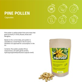 Pine Pollen Capsules Wild Collection Cell Wall Broken Vegetarian Capsule Shell (Pack of 270)
