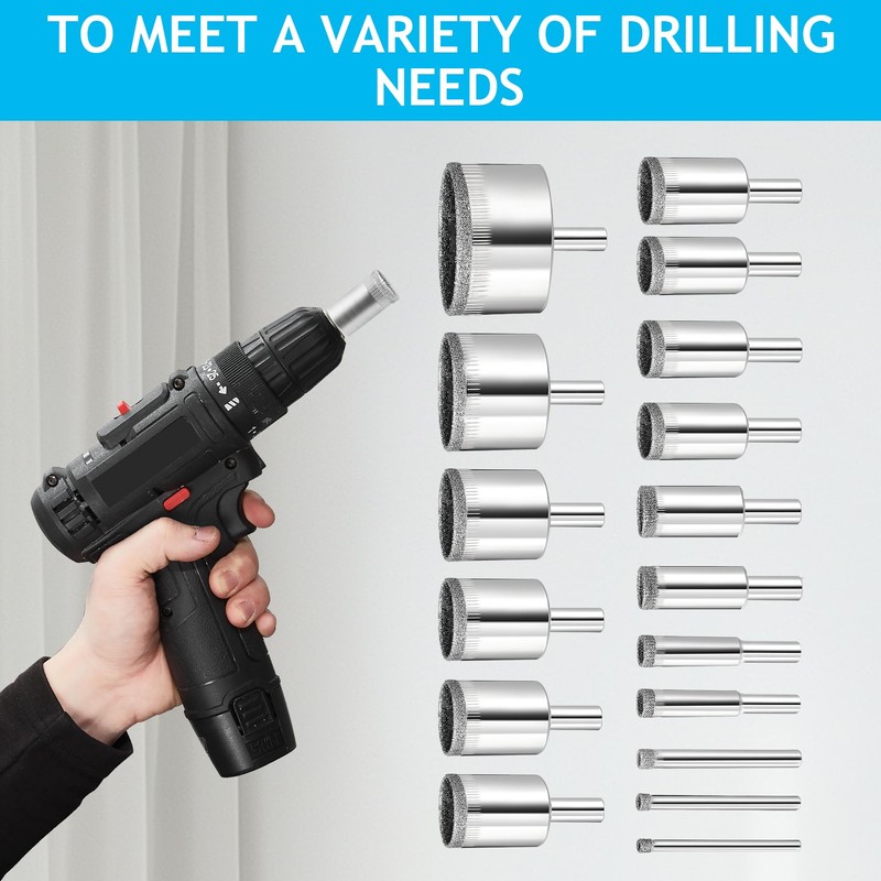 Diamond Set, 17 PCS Tile Drill Bits Diamond Drill Bits