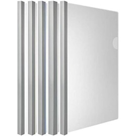 AKAHA - Carpeta de plástico transparente con barra deslizante (10 mm), 40 hojas de capacidad, organizador de archivos A4, 10 unidades