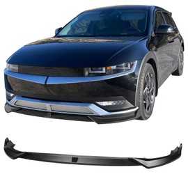 IKON MOTORSPORTS, Front Bumper Lip Compatible with 2022-2024 Hyundai Ioniq 5, IKON Style Matte Black PP Front Lower Spoiler Splitter Guard Replacement